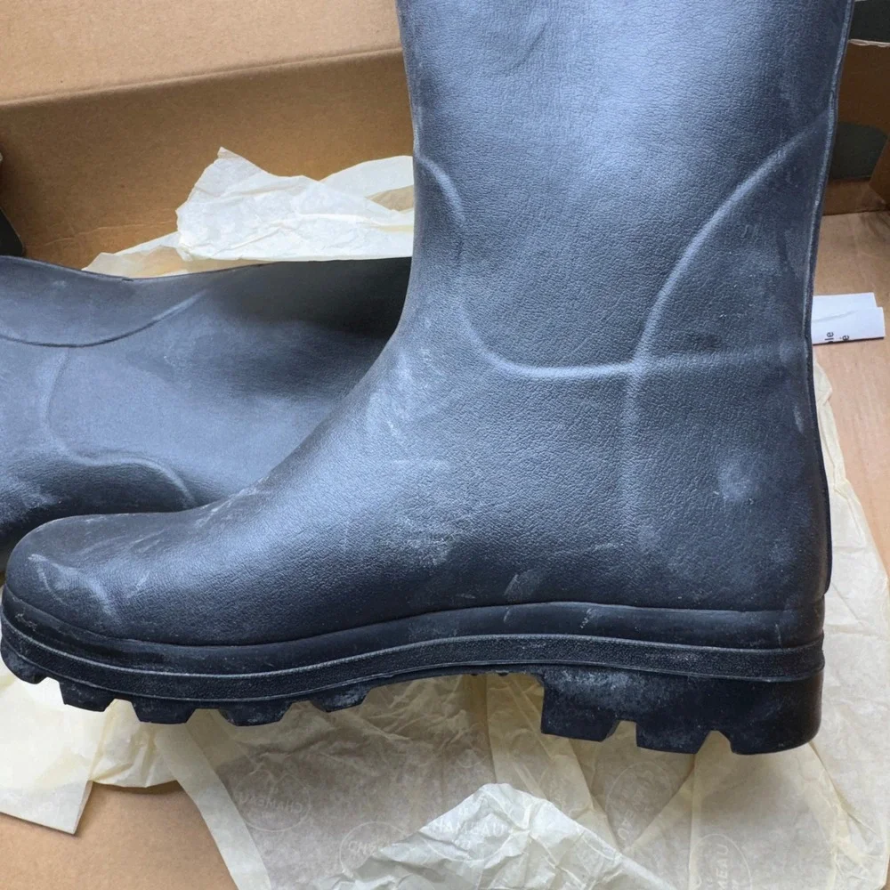 Le Chameau Vierzon M Rain Boots Mens 11.5 Black Rubber Waterproof Wellington